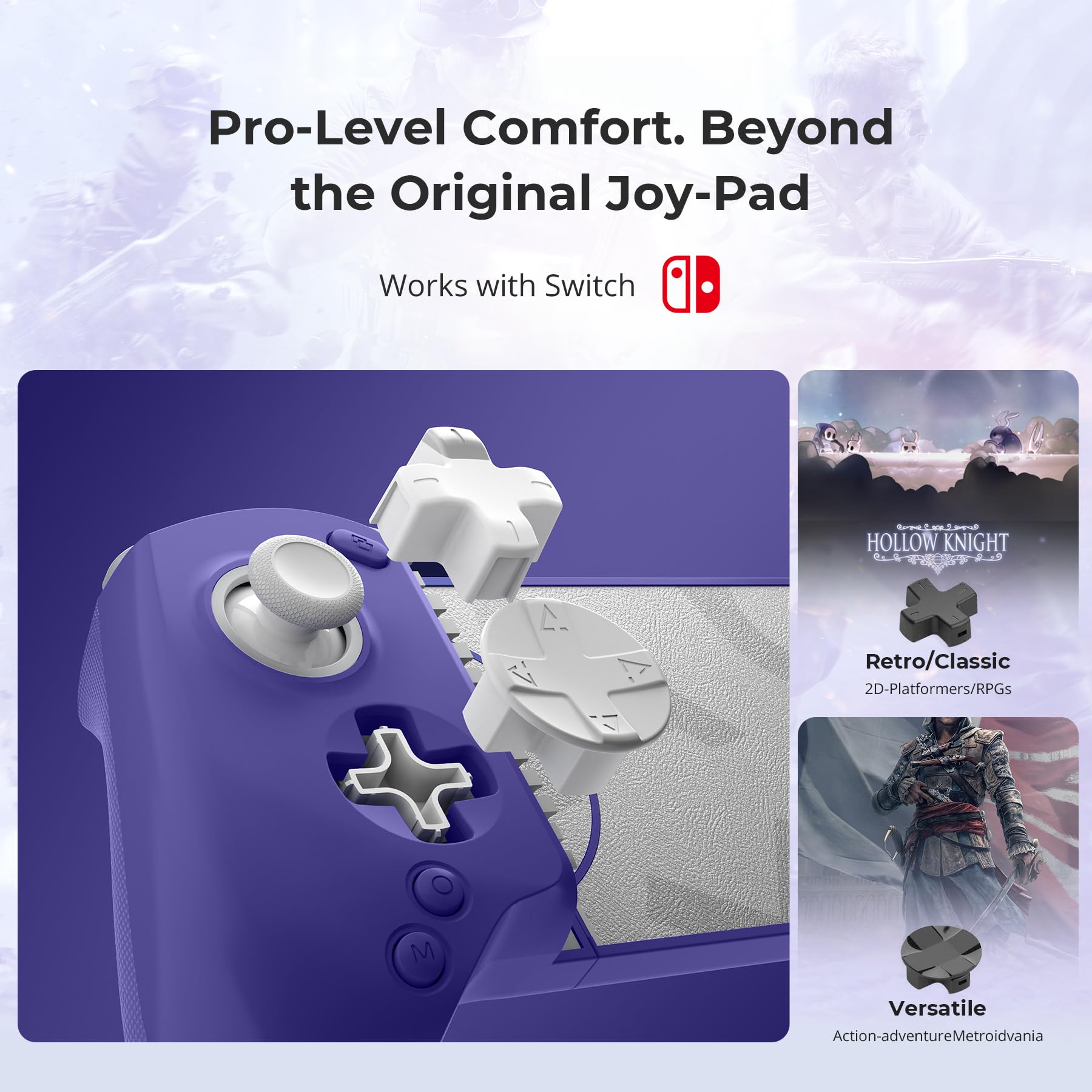 abxylute Controller da gioco mobile Bluetooth S8 per Switch 1 e 2, iPhone15/16/17, iPad, telefoni Android, tablet, gamepad wireless portatile con joystick Hall, trigger Hall, pulsanti personalizzabili