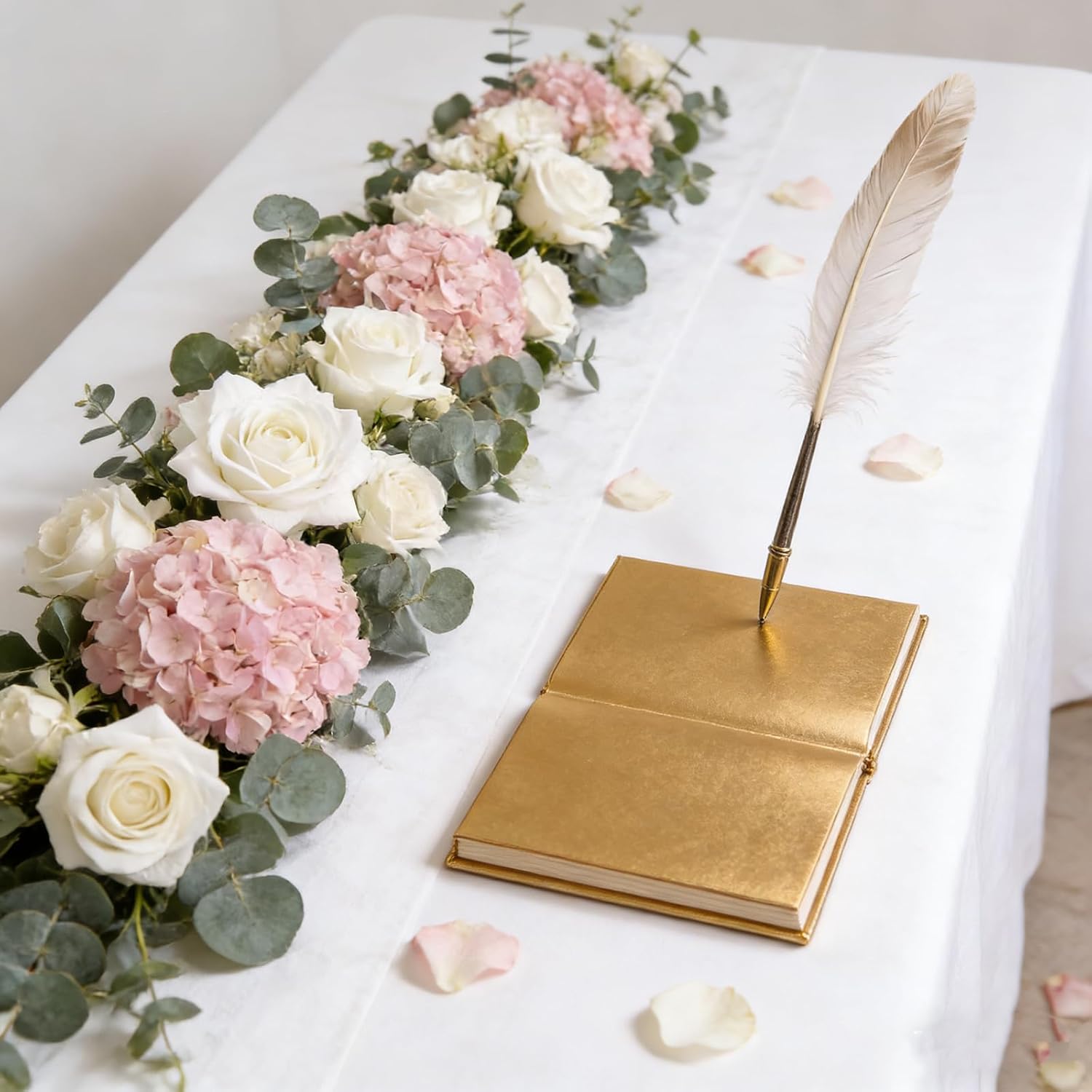 Kimura's Cabin 12 pcs Lifelike White Roses Artificial Flowers 16.9" Real Touch Silk Rose Fake Flowers for Wedding Centerpieces, Coffee Table Home Vase Decor - Image 6