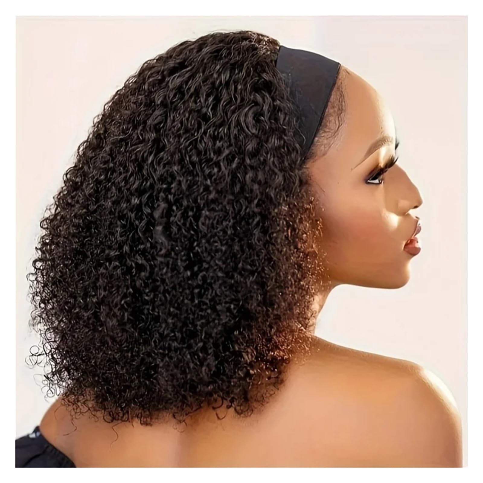 1 Stück Perücke mit kleinen Locken, synthetische Schwarze for den täglichen Gebrauch