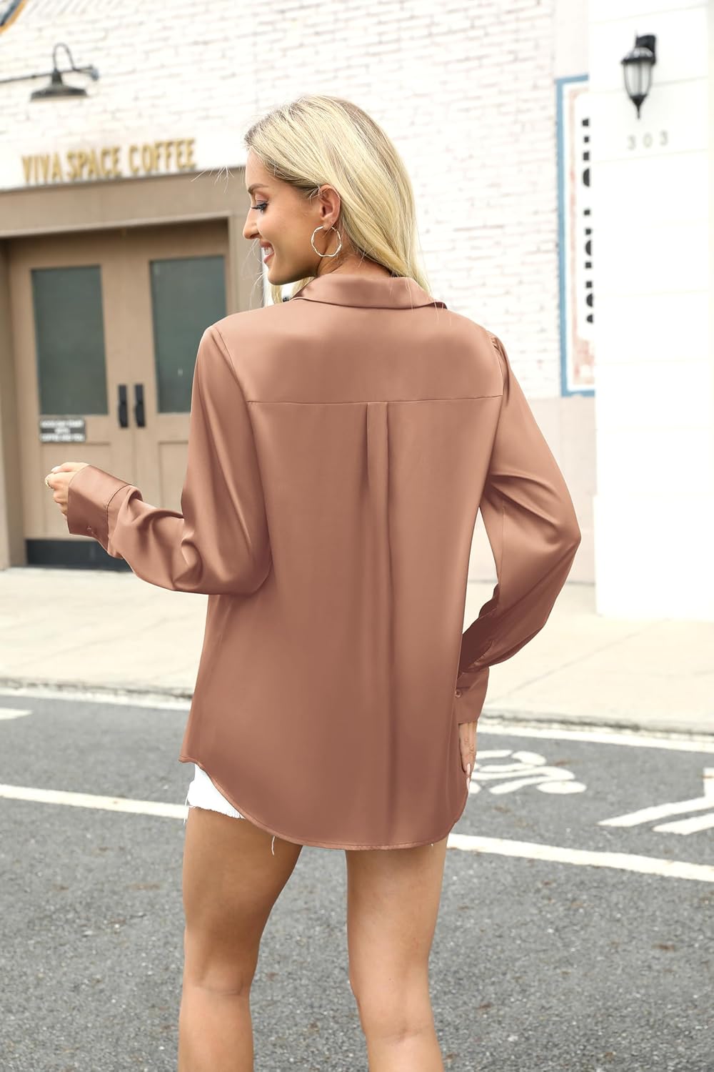 Zeagoo Satin Blouses for Women Silk Button Down Shirts Long Sleeve Business Casual Tops - Image 7