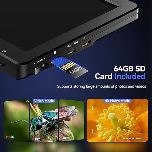 Miniatura 5 de TOMLOV Microscopio digital DM9 Max 20MP 10.1 "1500X HD IPS HDMI Lupa de microscopio de monedas para monedas de error con pantalla, microscopios de