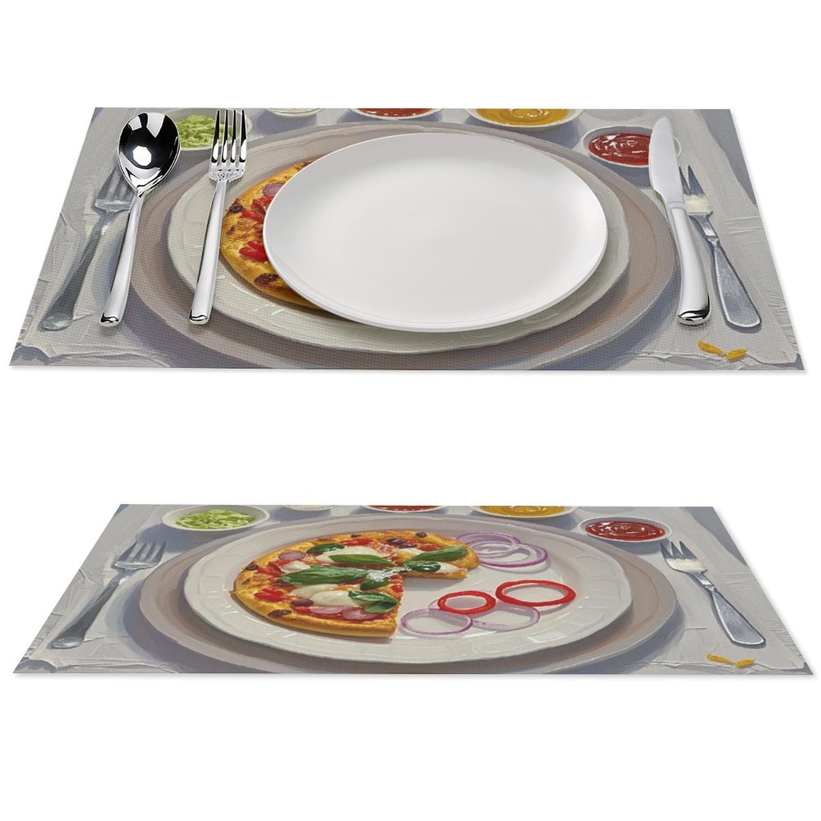 Sets de table pizza italienne en PVC pour des soirées conviviales en terrasse ou au restaurant
