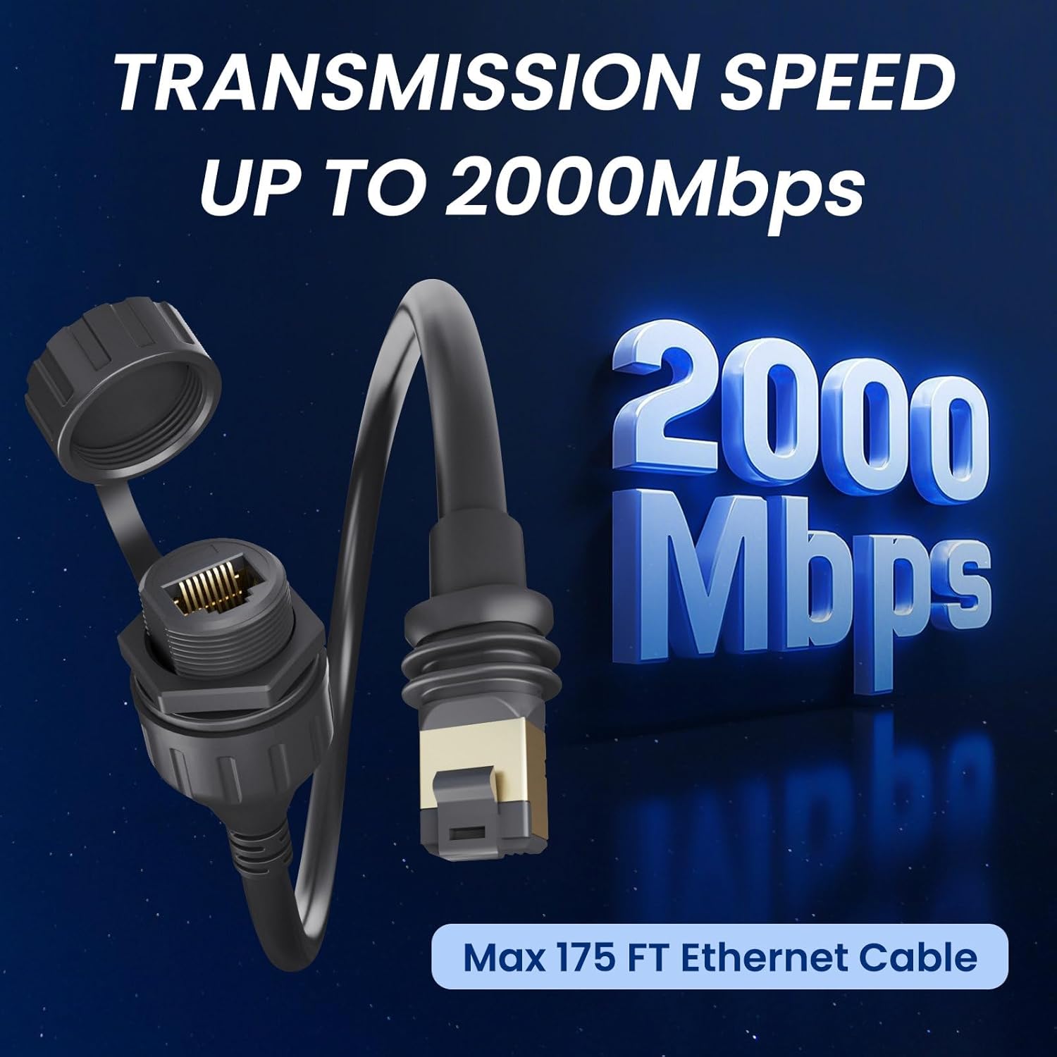 BarBaren Starlink Ethernet Adapter Gen 3/Mini, Waterproof Starlink V3/Mini Ethernet Cable Extension SPX to RJ45 Adapters Connectors for V3 (Rev.4) Dish and Router Waterproof - 2 Packs