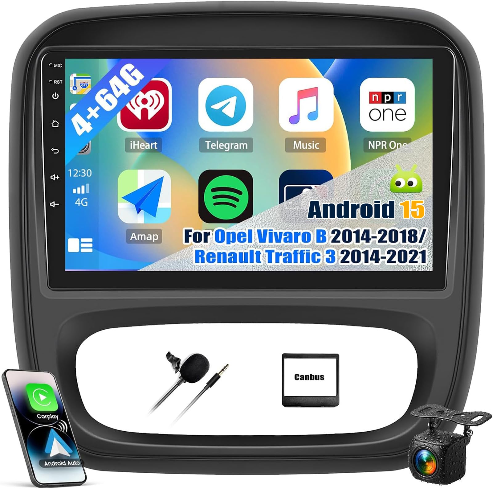 CAMECHO Android 13 Autoradio – 10 Inch Scherm, 4G+64GB, Voor Hyundai IX35 (2010-2015)