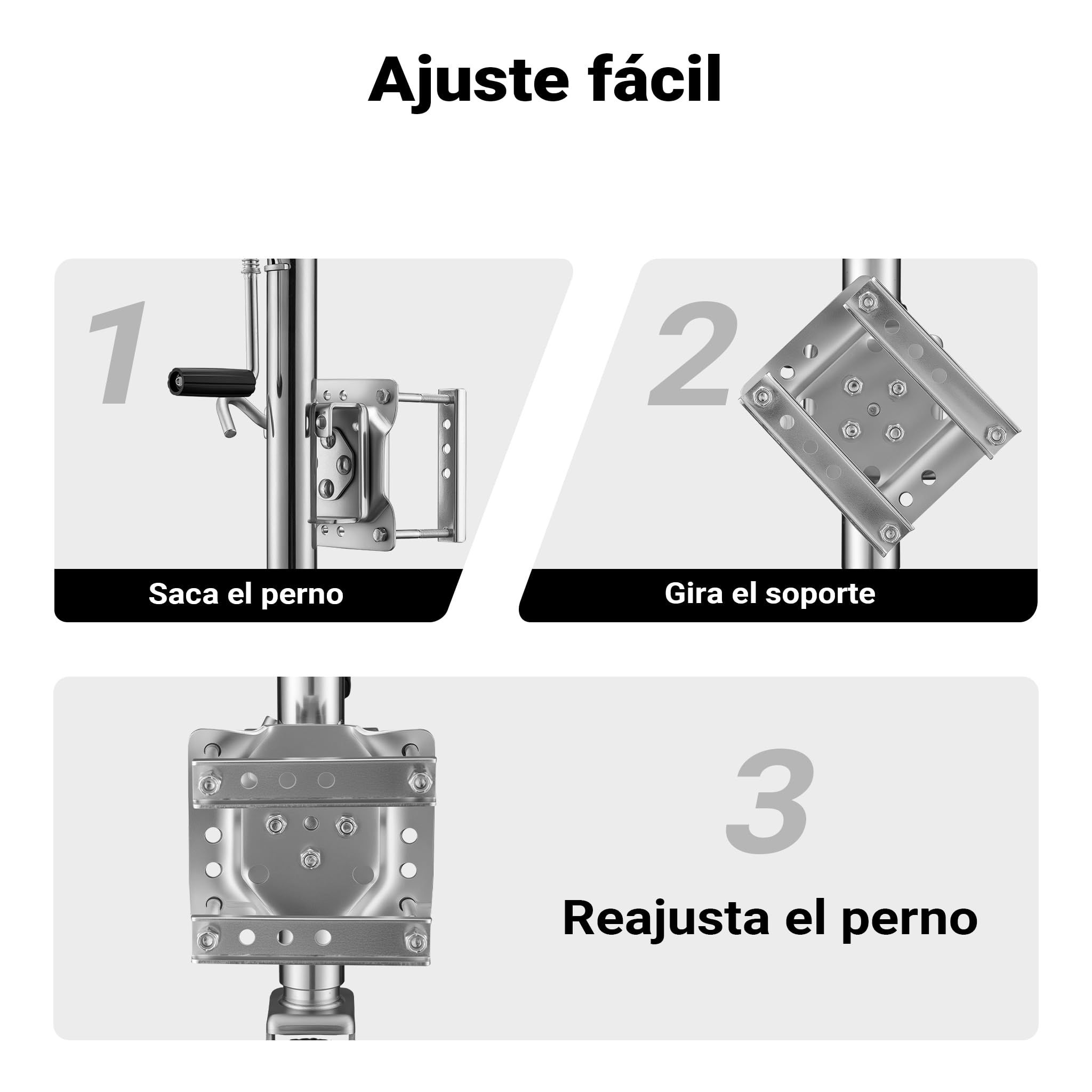 XPOtool Rueda de Apoyo 540 kg con manivela para remolques y Coches Rueda Jockey Soporte