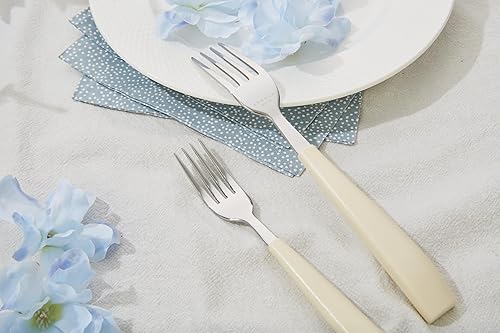 Miniatura 5 de ANNOVA Juego de cubiertos de acero inoxidable con mango colorido, utensilios de cocina, incluye cuchillos, tenedores, cucharas, tenedores de