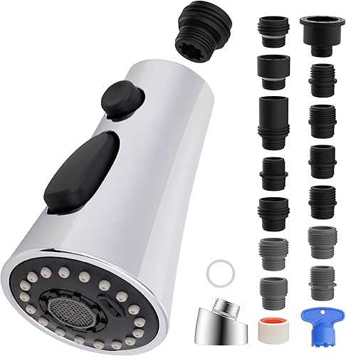 iFealClear Repuesto de cabezal de grifo de cocina, 3 modos de repuesto de cabezal rociador extraíble compatible con grifo de fregadero de cocina