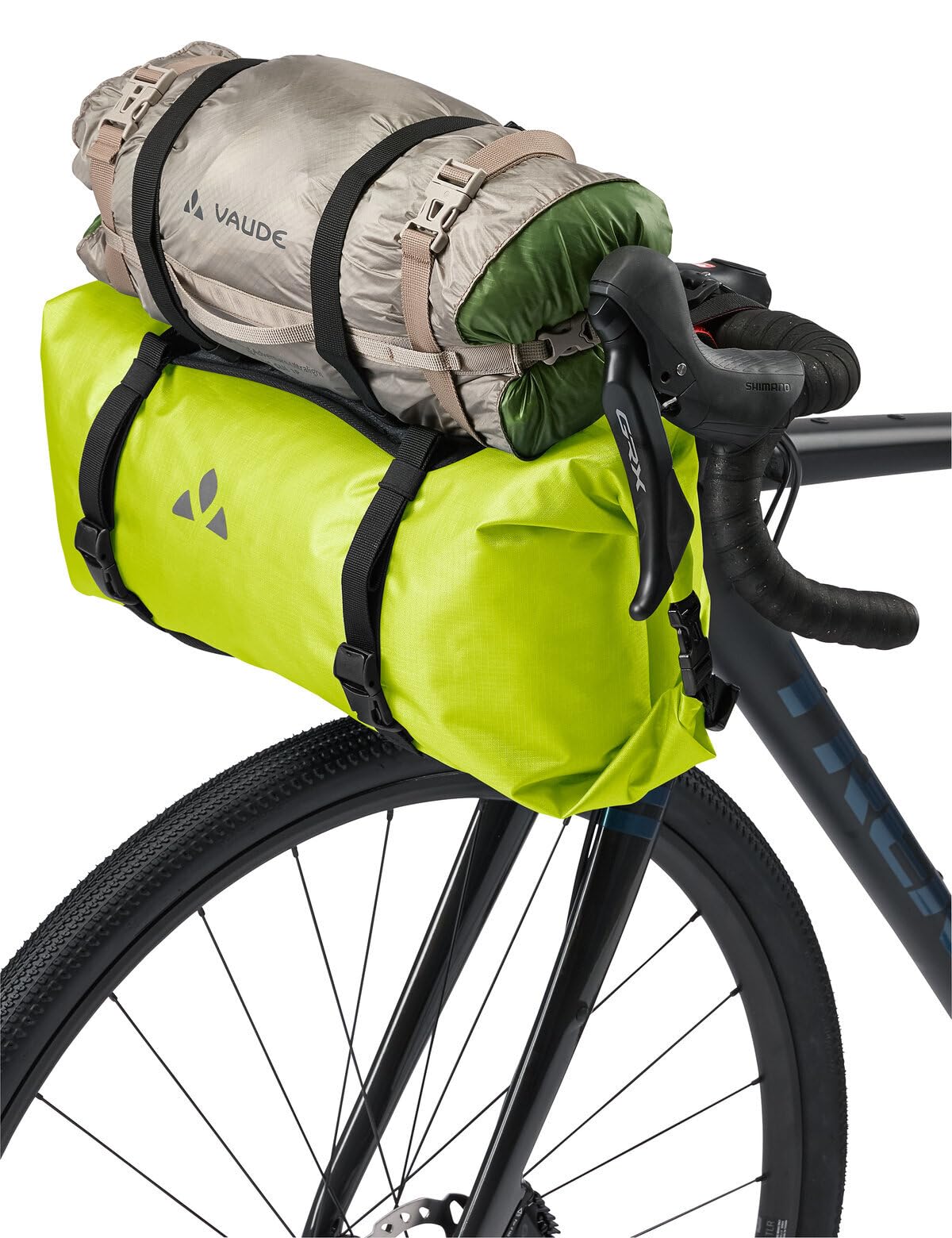 VAUDE Trailfront II, wasserdichte Lenkertasche fürs Bikepacking, Bright Green/Black