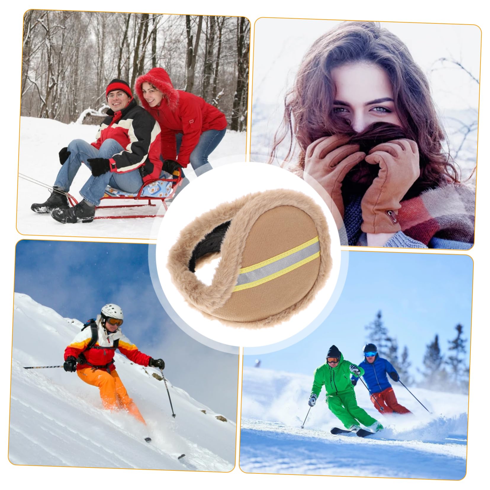 4piezas Orejeras Calentadoras Unisex Antiviento Para Invierno Diseño Portátil y Duradero Protector De Oídos Para Actividades Al Aire Para Esquiar y Festividades