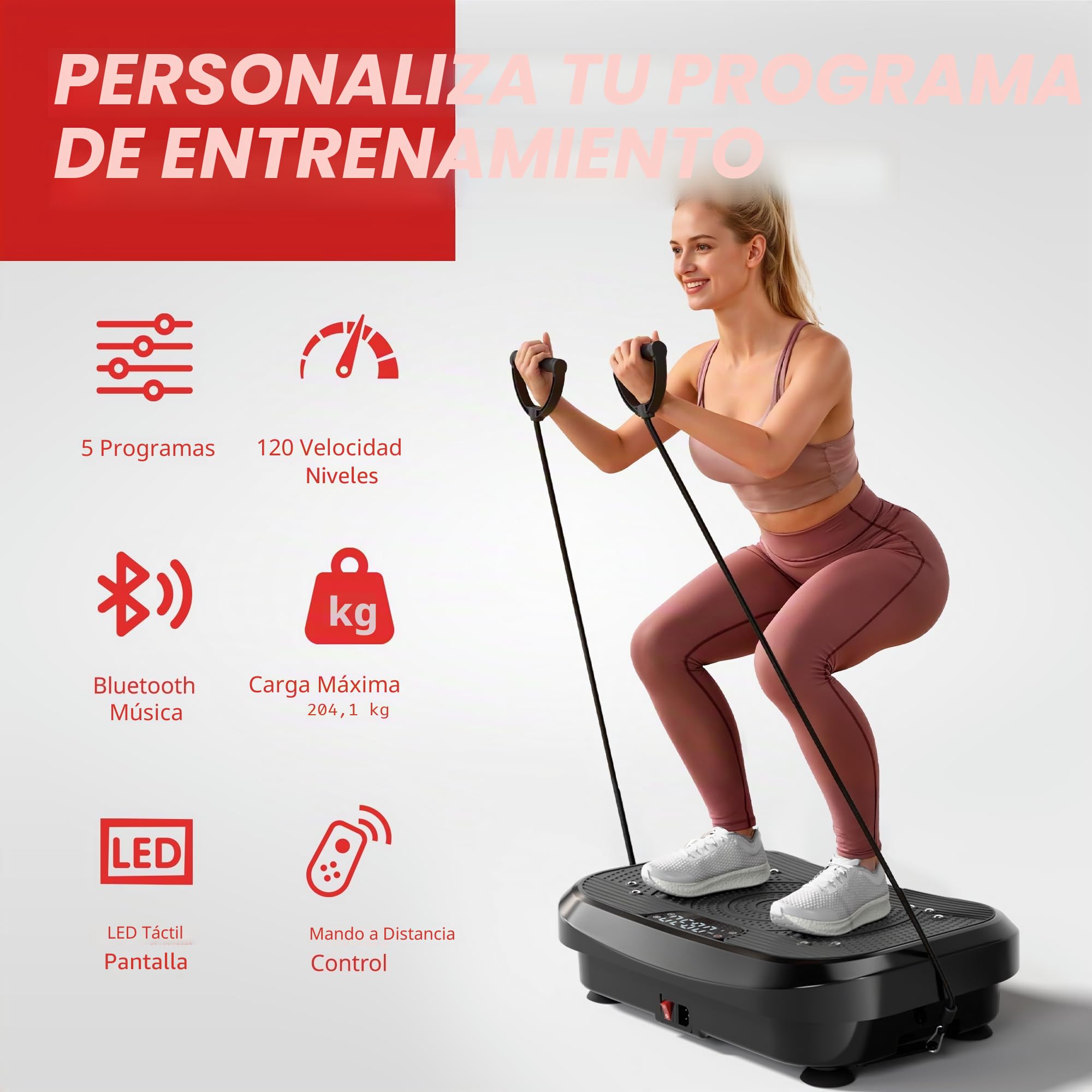 MOMODA Placa De Vibración Máquina De Ejercicio, 120 Niveles De Velocidad Ajustables, Vibrador para El Cuerpo Completo para Pérdida De Peso & Quema De Grasa, Equipo De Fitness Vibratorio para Adulto
