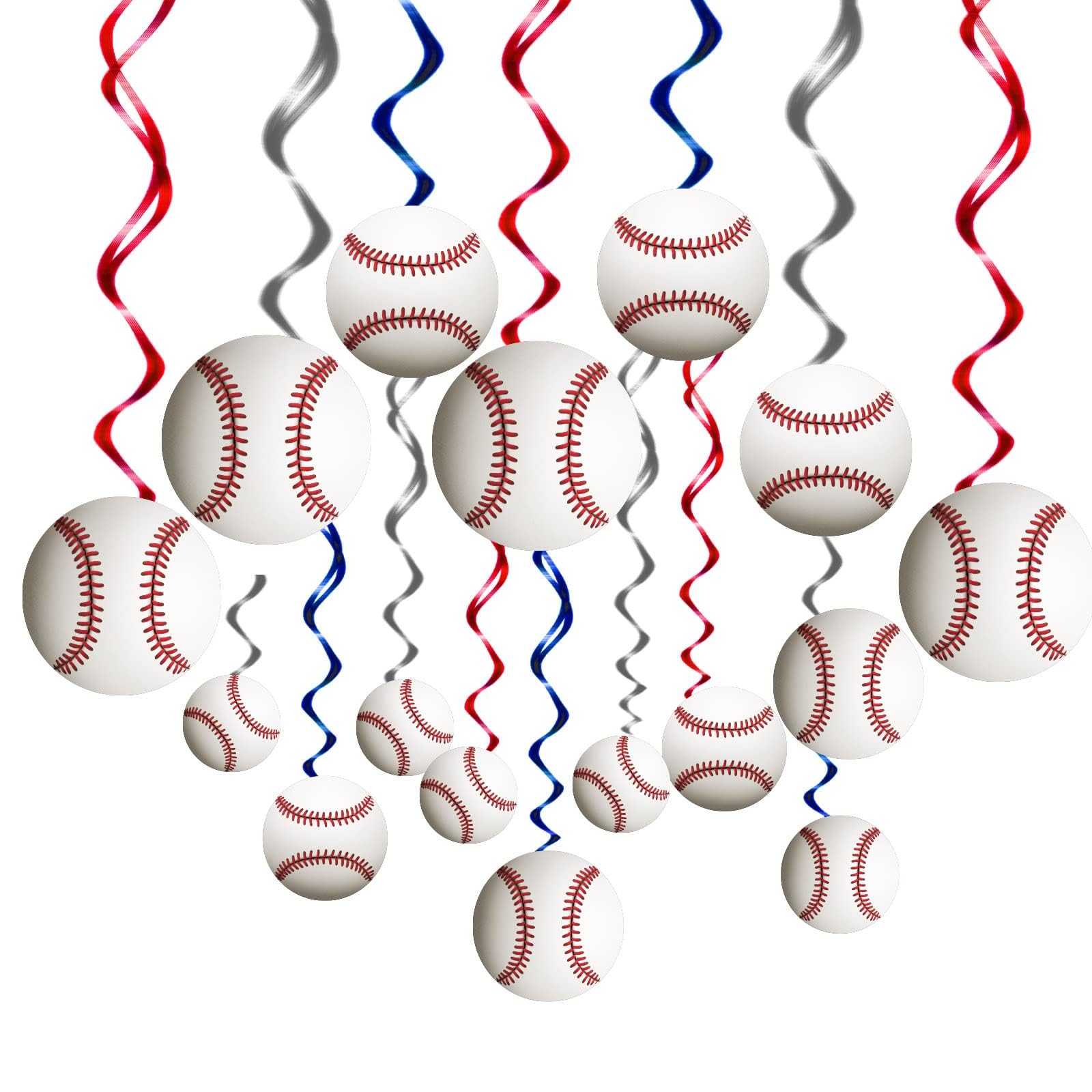 42 Pcs Baseball Hanging Swirls Decorations Baseball Birthday Banners Party Streamers Wall Ceiling Hanging Spirals Baseball Party Decorations Supplies