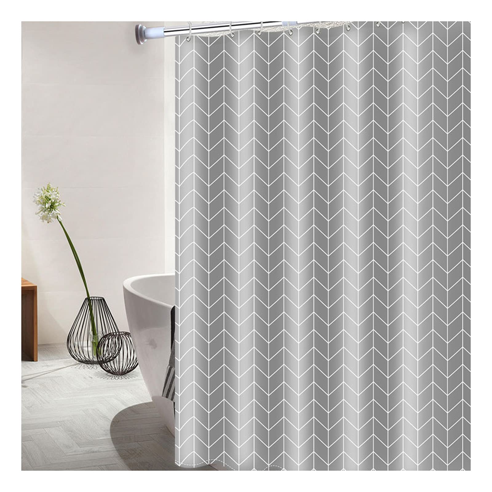 Rideau de douche domestique nordique polyester épais doux au toucher pour salle de bain familiale