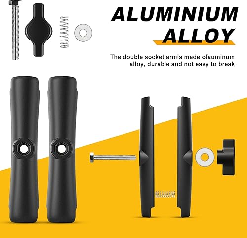 Miniatura 3 de Brazo de montaje RAM compatible con brazo de doble enchufe de metal, adaptador de bola doble de 1 pulgada, rotación de 360, barra de extensión para