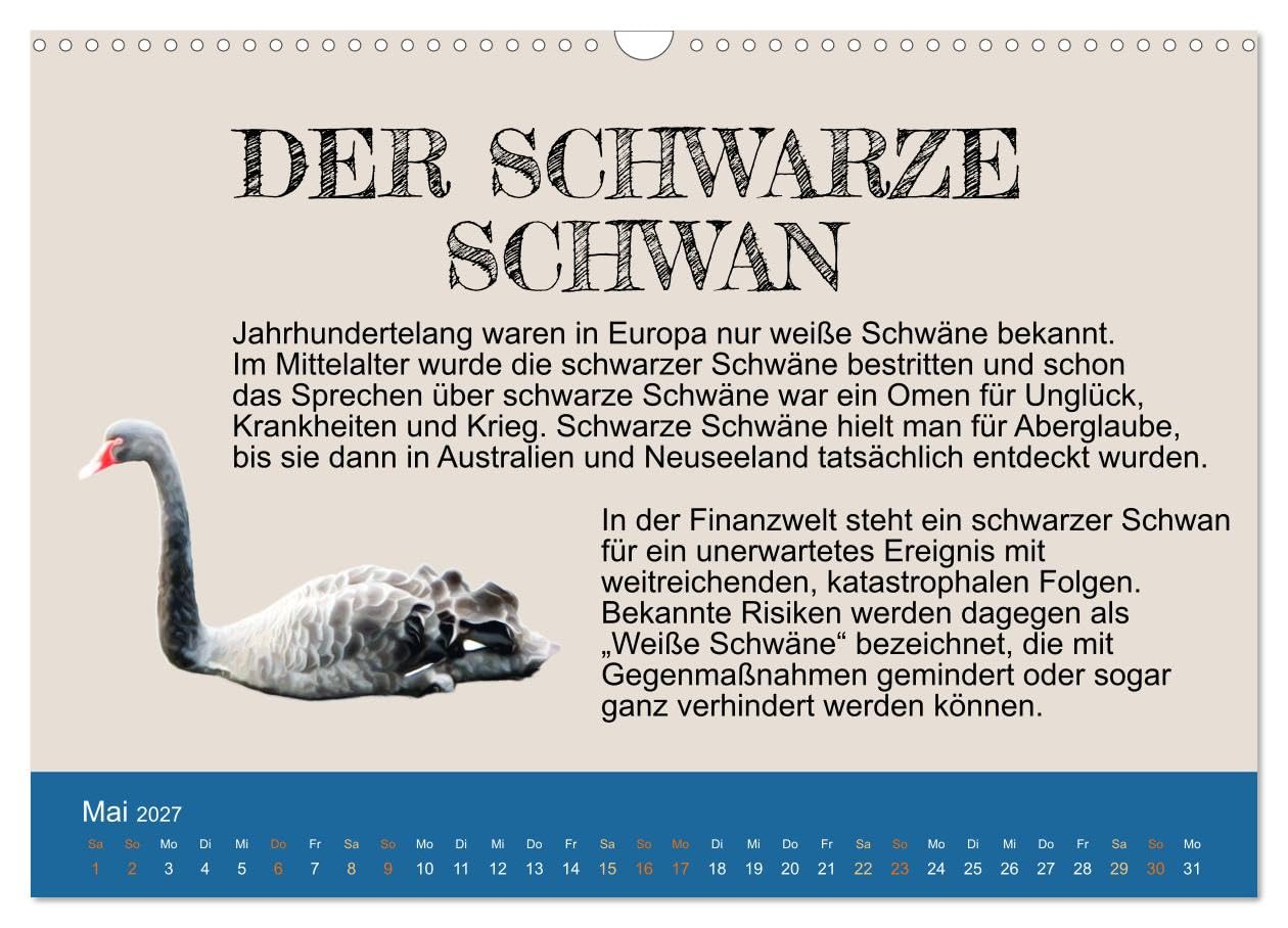 CALVENDO - Tiere in der Finanzwelt 2027 (Wandkalender 2027 DIN A3 quer), Monatskalender: Von Bullen, Bären, Falken und Tauben.