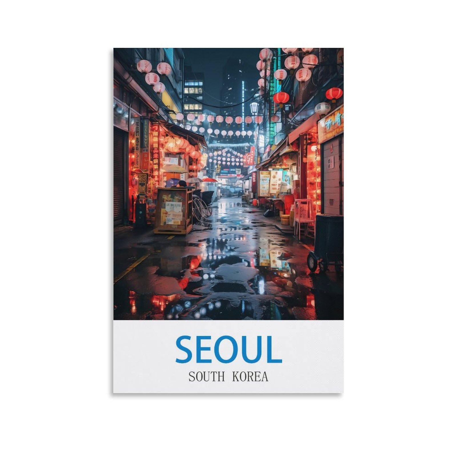 Lnuyitr Unframe-Style Seoul South Korea Vintage Travel Poster 08X12inch(20X30cm) Canvas Art Posters And Wall Art Picture Prints Modern Home Bedroom Decor Posters