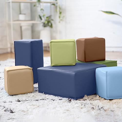 Miniatura 8 de ECR4Kids SoftZone Bloques de construcción de espuma para niños pequeños, juego de espuma, tono terrícola, 7 piezas