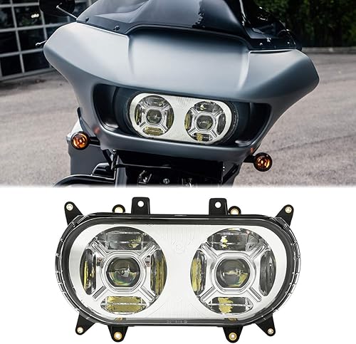 Miniatura 6 de TCT-MOTORPARTS Proyector de lámpara LED de doble faro para Harley Touring Road Glide 2015-2023