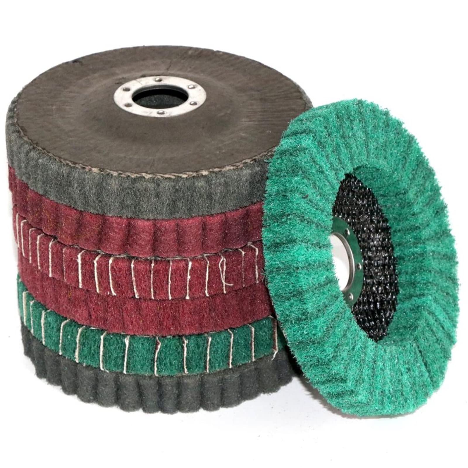 Narzędzia Do Tarcz Polerskich, Tarcze Listkowe 5 Cali 125X22Mm Tarcza Polerska Z Włókna Nylonowego Włóknina Szlifierska Tarcza Metalowa Tarcze Ścierne/Grit 180/5Pc_125X22Mm