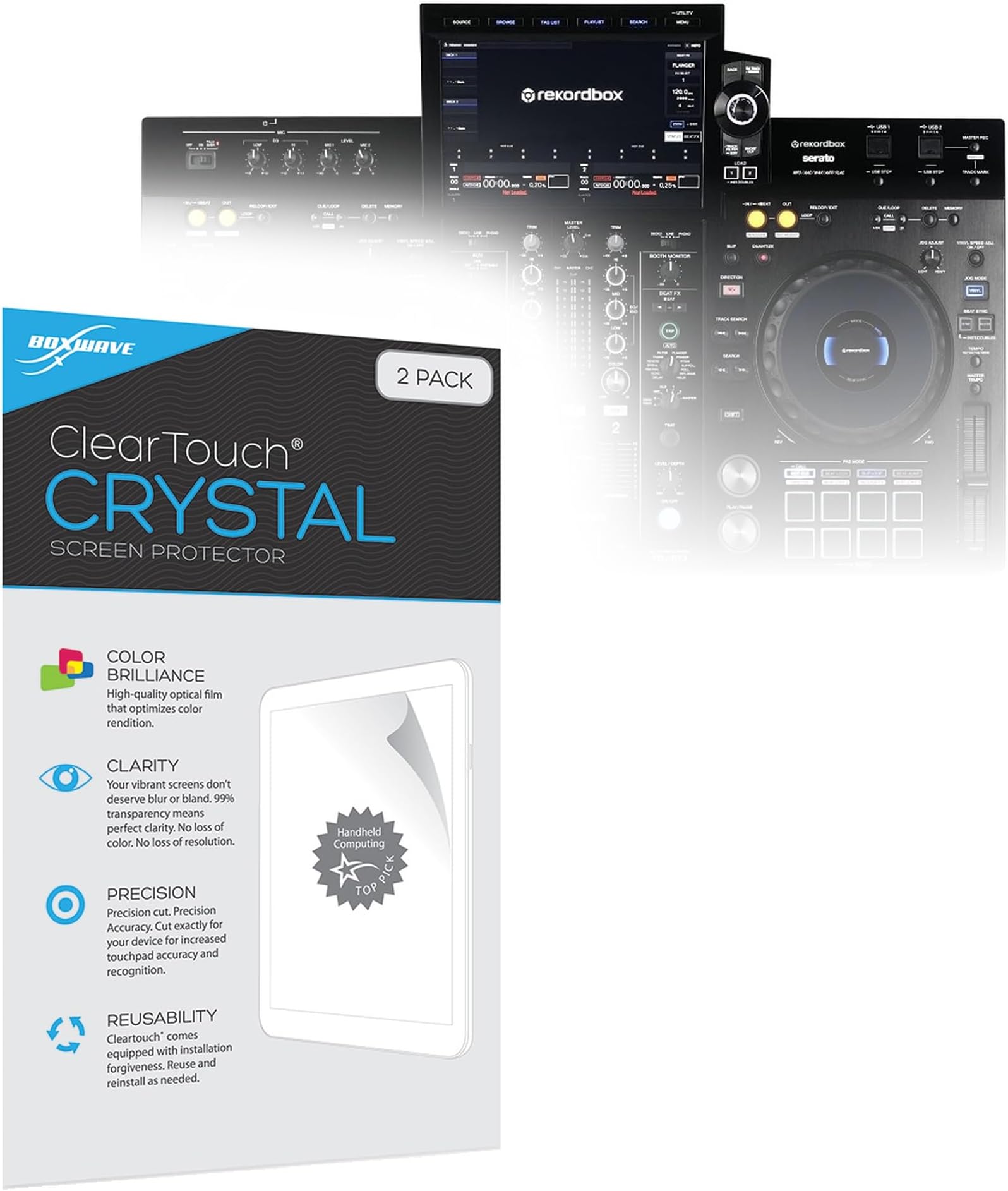 BoxWave Screen Protector Compatible with Pioneer XDJ-RX3 - ClearTouch Crystal (2-Pack), HD Film Skin - Shields from Scratches
