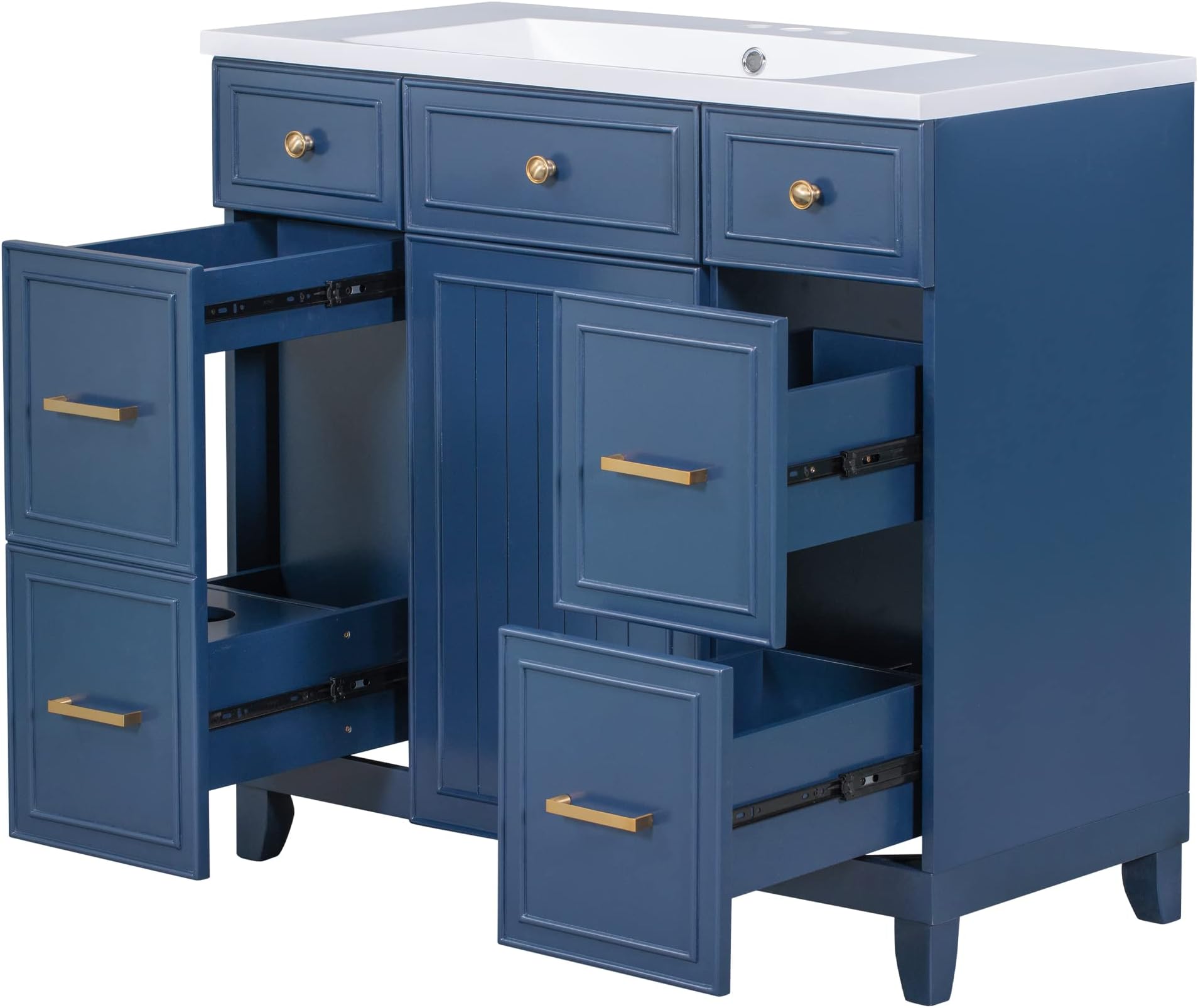 Amazon.com: FEIYAW 36" Bathroom Vanity w Top Combo Set, Single Sink, Shaker Cabinet with Soft ...