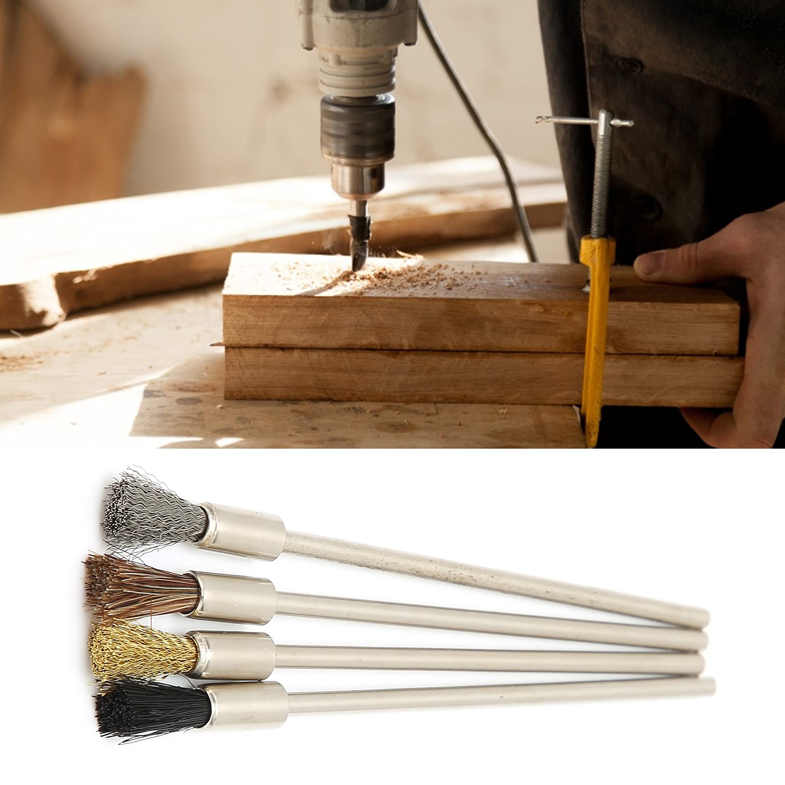 Mini Set di Spazzole Metalliche, Spazzole Metalliche in Acciaio Inossidabile Ampia Applicazione Rimuovi lo Sporco Aree Strette Mini Spazzole Metalliche, per la Pulizia di Strumenti Elettronici in Mini