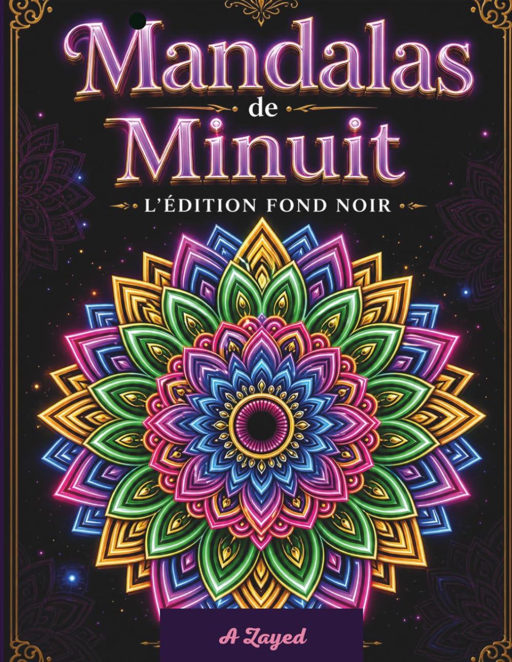 Mandalas de Minuit : L'Édition Fond Noir: Livre de Coloriage Bold & Easy pour Adultes : Mandalas simples et relaxants sur fond noir | Lignes épaisses pour l'art-thérapie et la sérénité