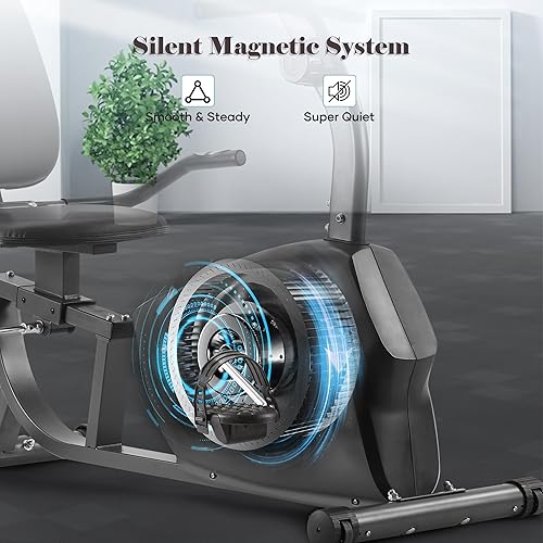 Miniatura 4 de Exercise Bike Recumbent Exercise Bike for Home Stationary Bike Sturdy Quiet 8 Levels Large Comfortable Seat Heart Rate Handle & Device Holder 300 LB