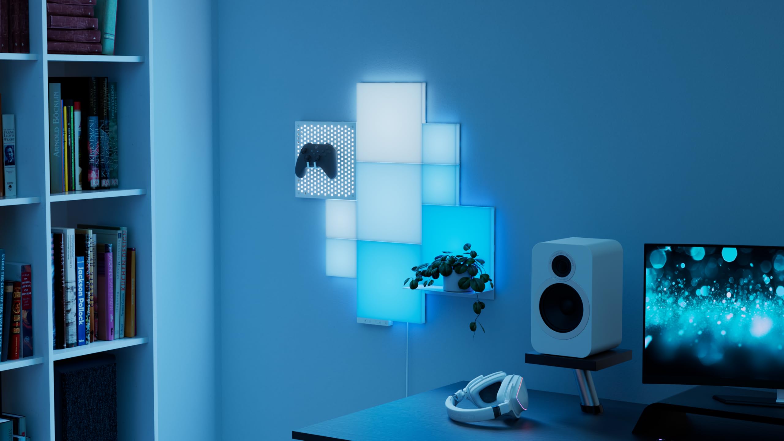 Nanoleaf Blocks Starter Kit | 10-Pack Combo, RGBW farbwechselnde Wandlampen, Lichtpanels & Regal, Pixel-Art-Style, App- & Sprachsteuerung (kompatibel mit Alexa, Apple & Google Home), Deko & Gaming