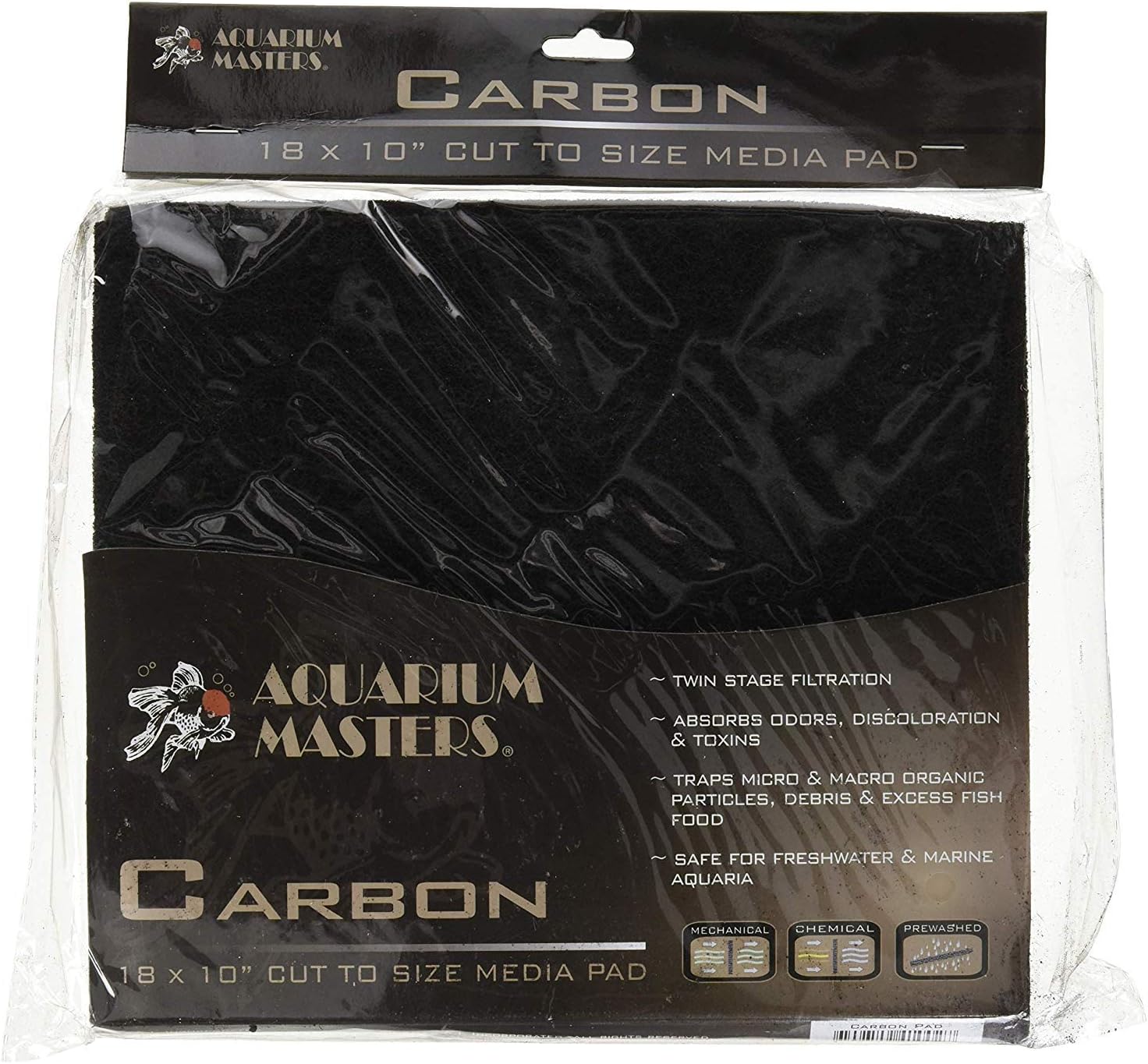EA Premium Carbon Infused Filter Pad 18x10 - Cut to Fit for Aquariums and Pond