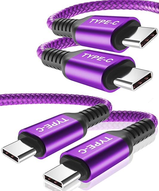USB Type C to C 100W Cable 3M/2Pack,Power Delivery Fast Charging Charger Cord for MacBook,iPad Pro 10 10th Air 4 4th 5 5th Mini 6th Generation,Samsung Galaxy S21 S22 S23 Z Flip Fold,A71 A72 A73