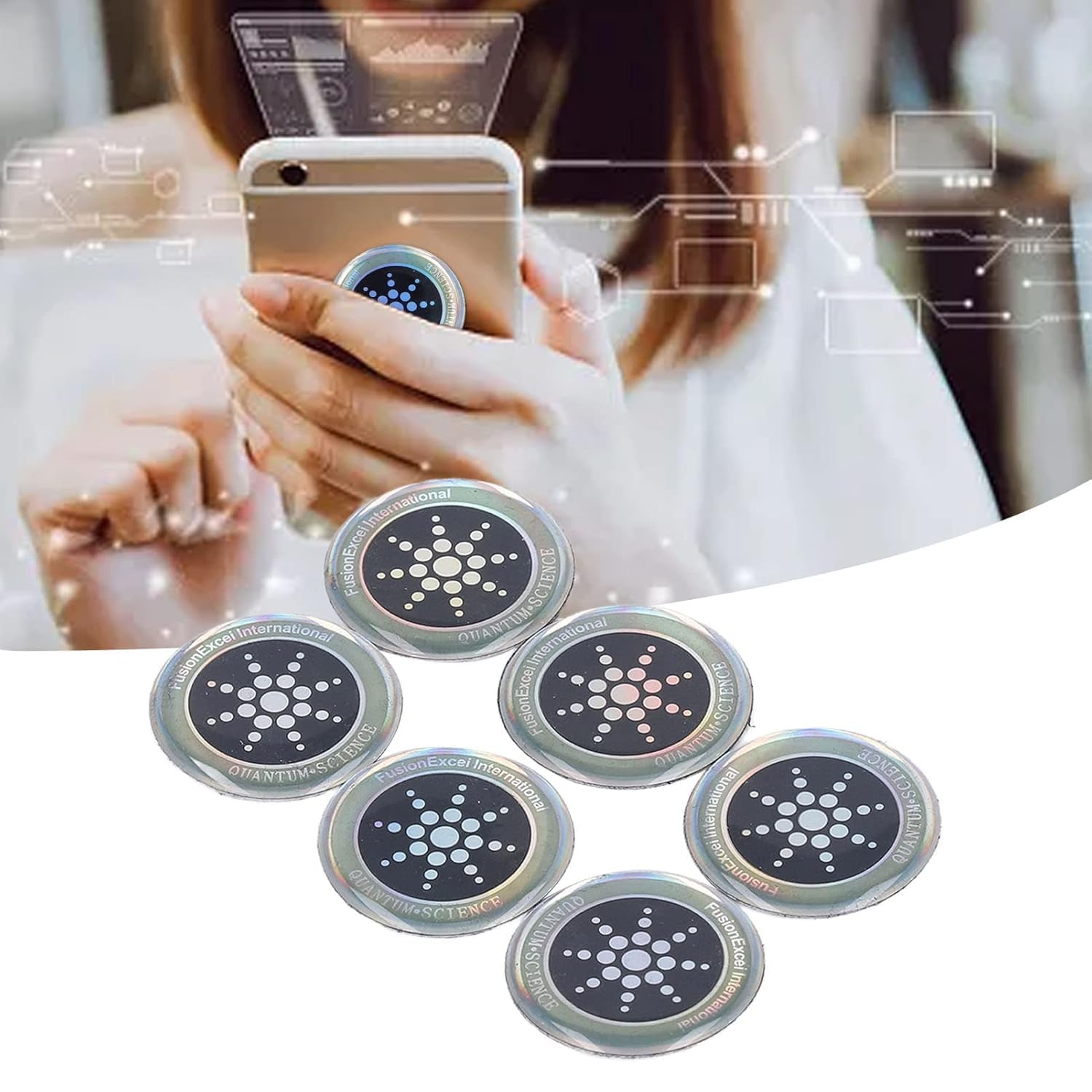 6 Adesivi Anti-radiazioni Per Telefono, Protezione EMF 5G, Compatibili Con Smartphone, Laptop, Tablet, Argento