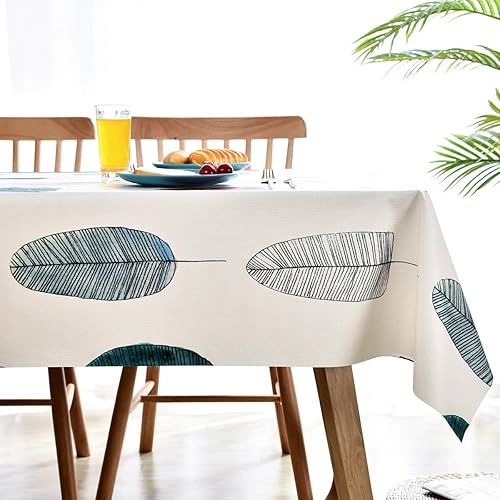 Miniatura 3 de Mantel de vinil para mesa cuadrada, lavable, a prueba de aceite, impermeable, PVC, diferentes estampados, Jardín, Hojas