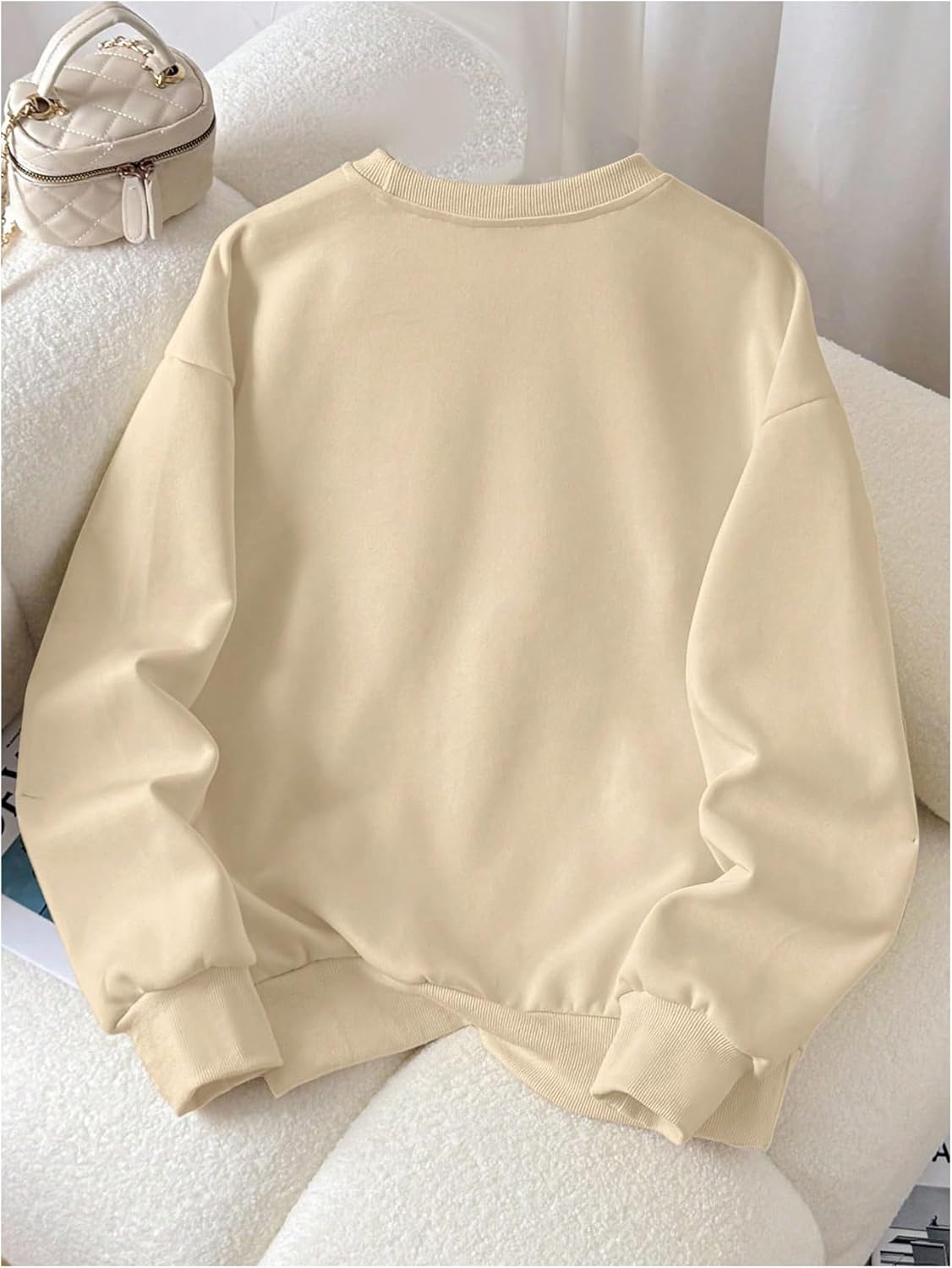 SweatyRocks Women's Pumpkin Ghost Graphic Fleece Oversize Sweatshirts Halloween Long Sleeve Crew Neck Loose Pullover Sweater - Image 2