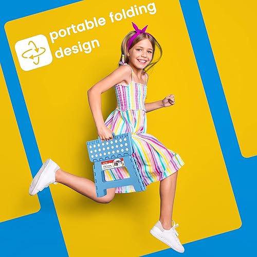 Miniatura 8 de ACSTEP Taburete Plegable - Taburete Ligero de Plástico, Taburetes Plegables de 9 Pulgadas, Taburetes Plegables Antideslizantes para Cocina, Baño,