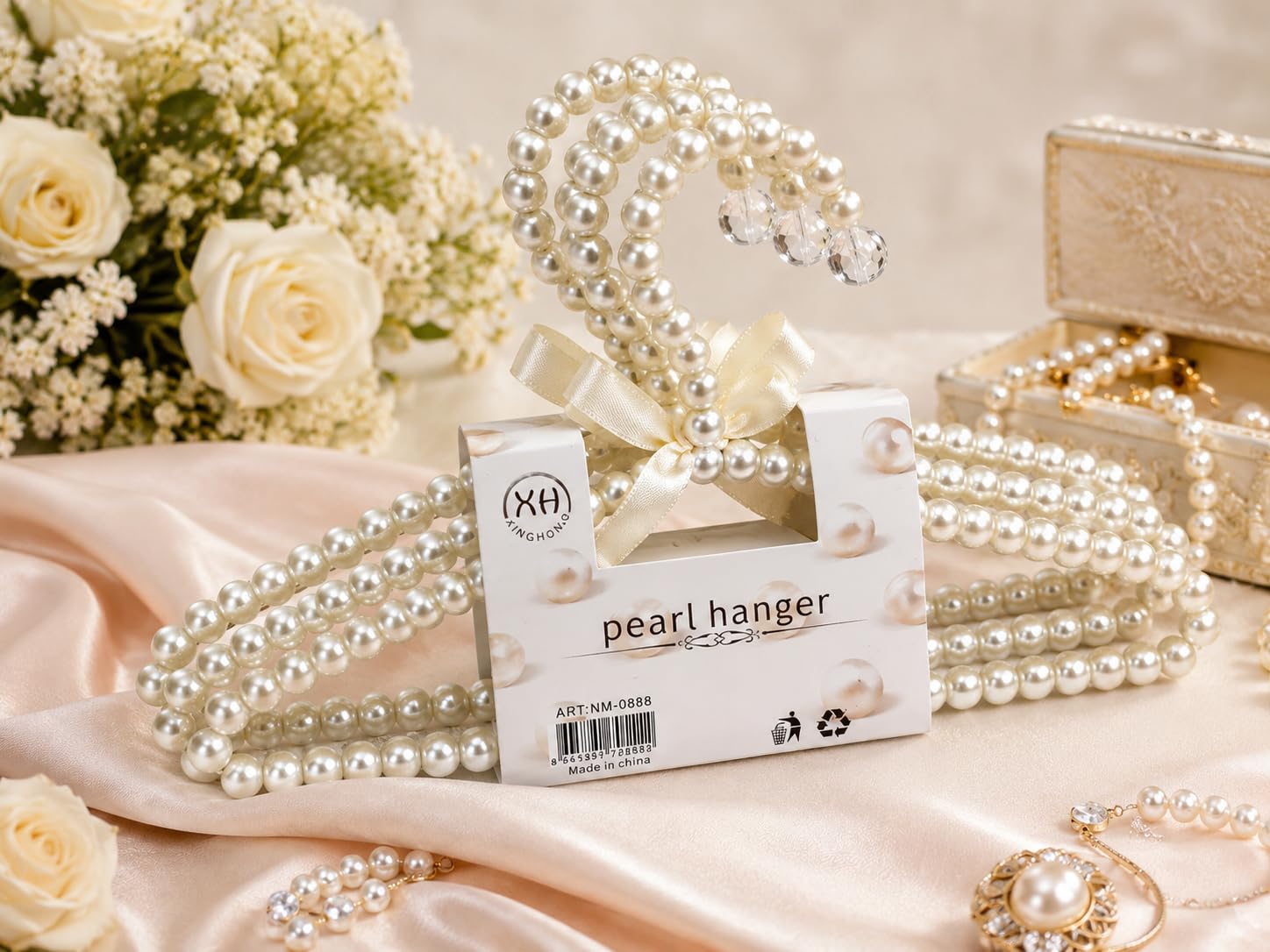 Premium Luxury Pearl Baby Clothes Hangers Pack of 6 – Decorative Pearl Hangers with Crystal Hook, Luxury Kids & Baby Wardrobe Hangers for Newborn Clothes, Dresses,Nursery Closet Organization-image-37