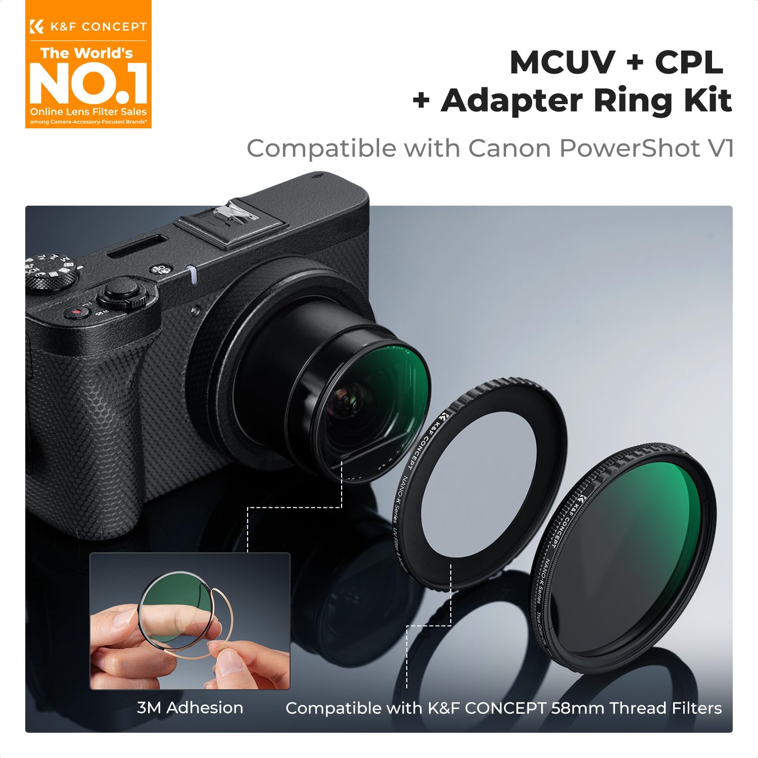 ひ*ろ様 Canon PowerShot V1 セット売り CPLフィルター ケ Amazon | K&F CONCEPT UV & CPL フィルターキット Canon PowerShot V1