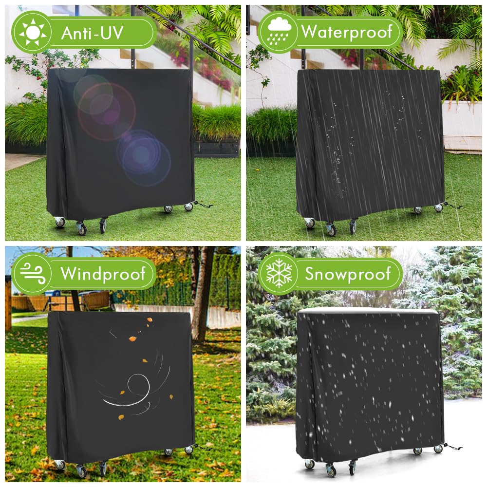 Housse De Table Impermeable Coupe-Vent Pour Ping-Pong - Protection 165x70x185 Cm