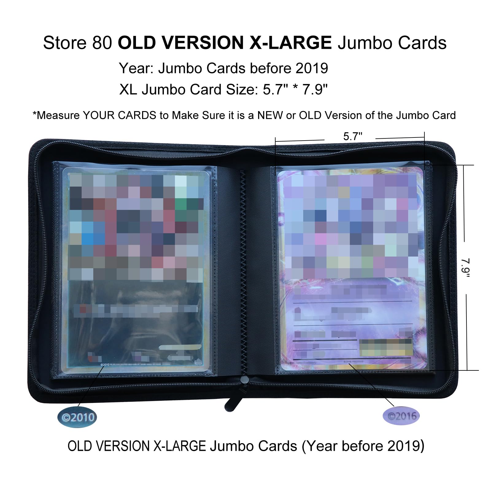Amazon.com: Rayvol Jumbo Card Binder Size XL, Fits 80 XL Jumbo Cards  -Includes 80 Sized XL Sleeves, Ringless Jumbo Card Binder for Oversized  Cards 5.7 * 7.9 Inch : Toys & Games
