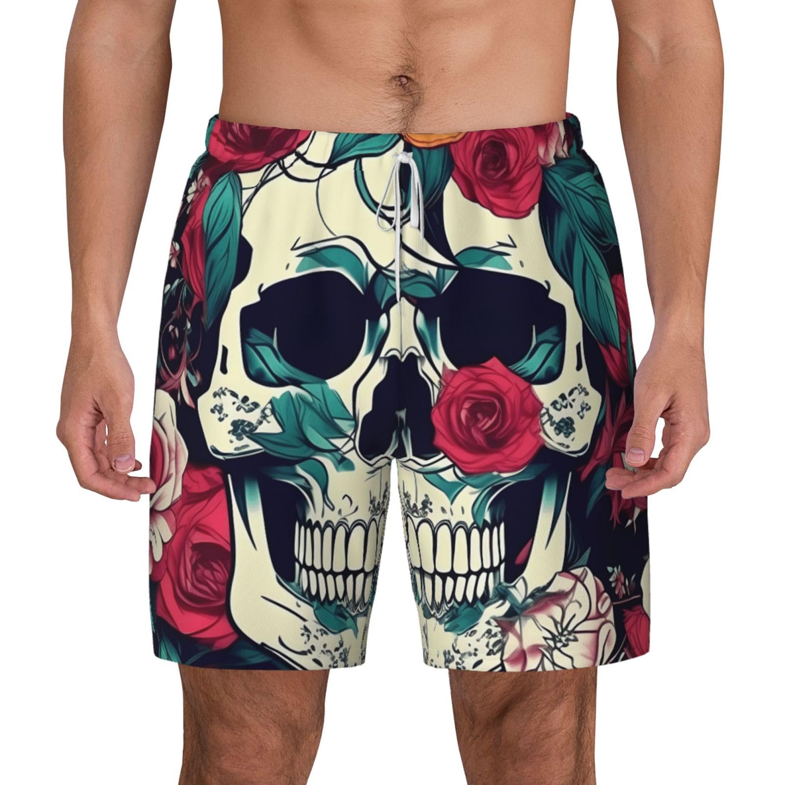 Vêtements de plage décontractés style crâne floral - 8