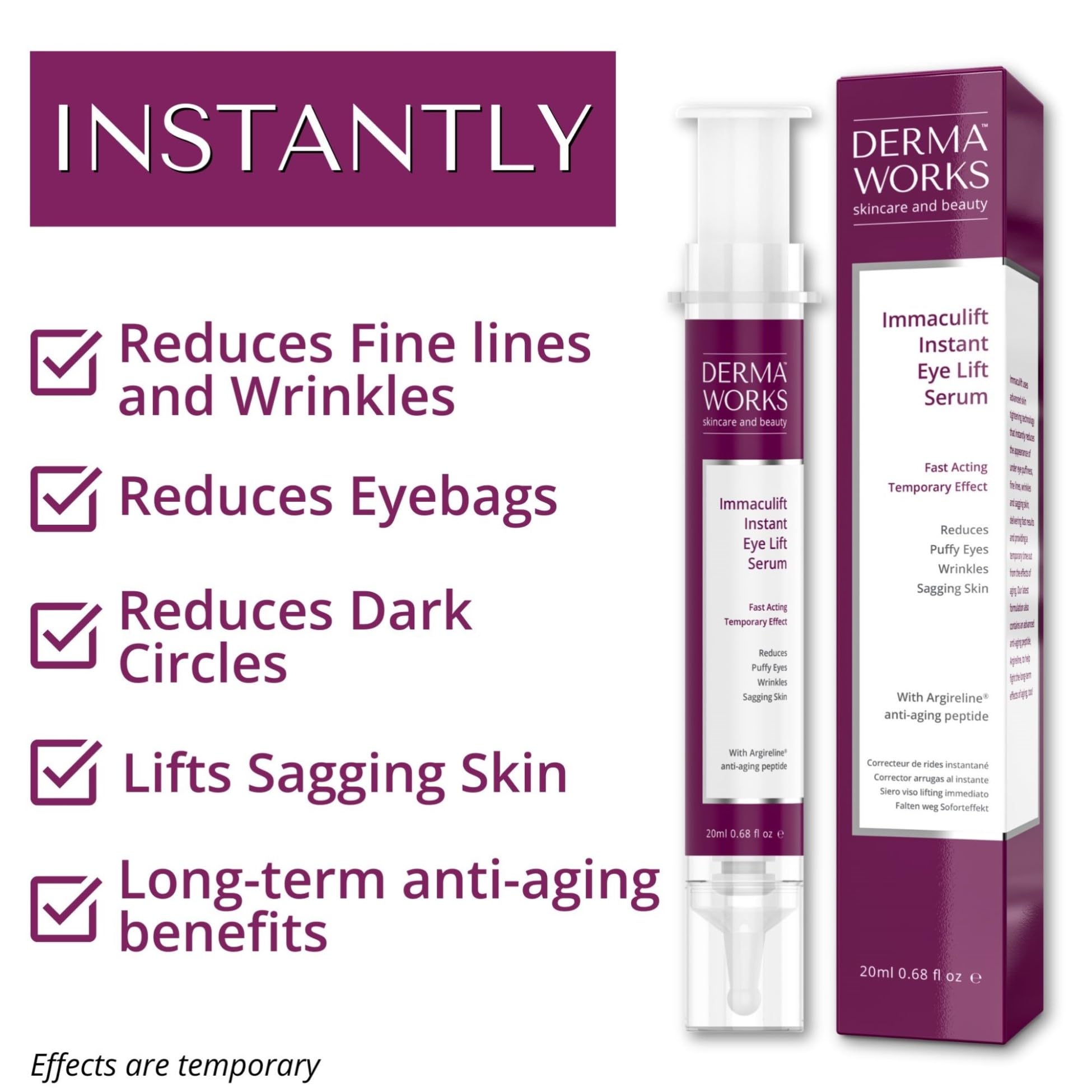 IMMACULIFT Instant Face Tightening Cream, Eye Cream for Dark Circles and Puffy Eyes, Temporary Eye Tightener - Image 3