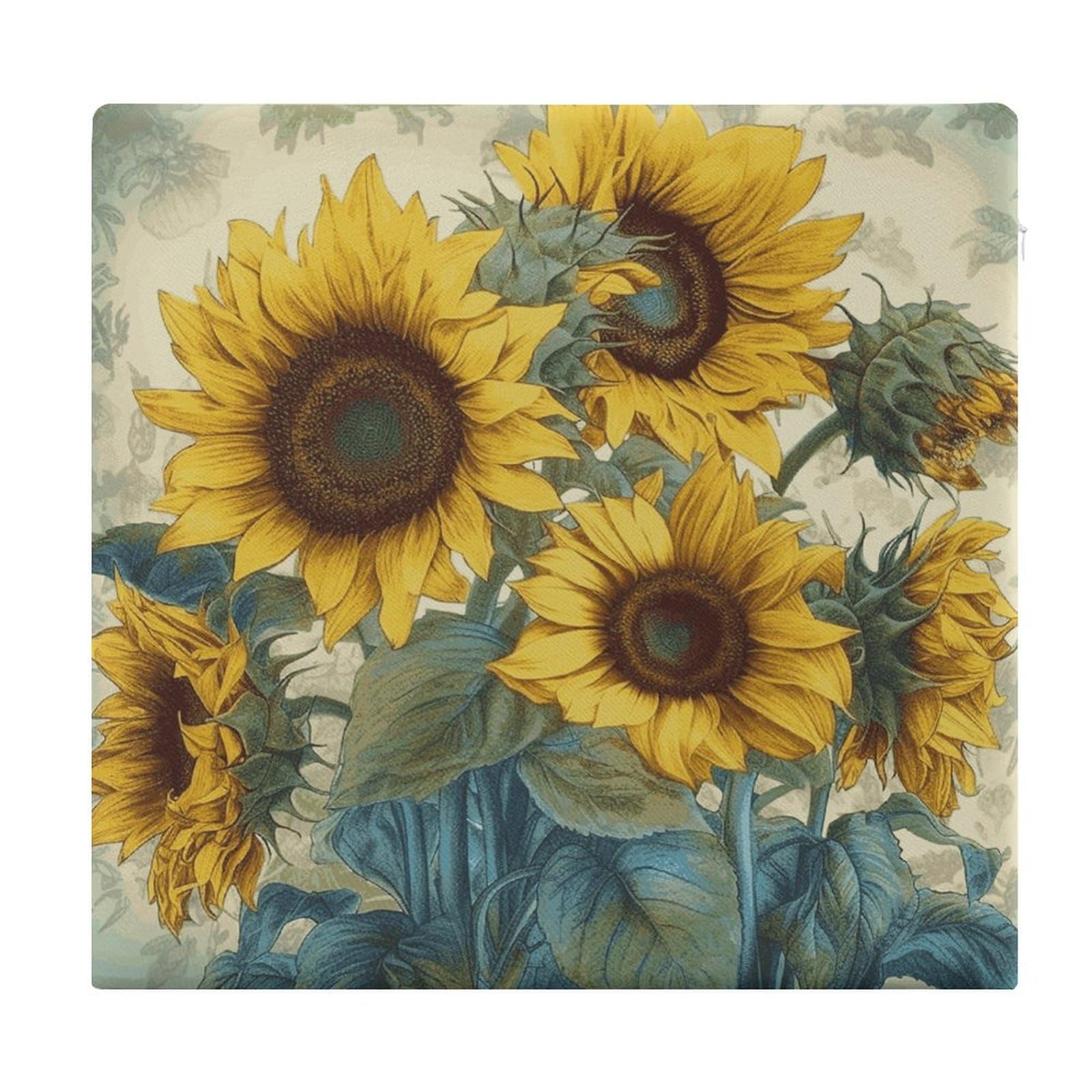 Adfgyerh Style Sunflower Print Cushions Memory Foam For Adults, Seat Cushion Chair Pads Soft, Square Pillows For Dining, Kitchen, Office, Patio Chairs