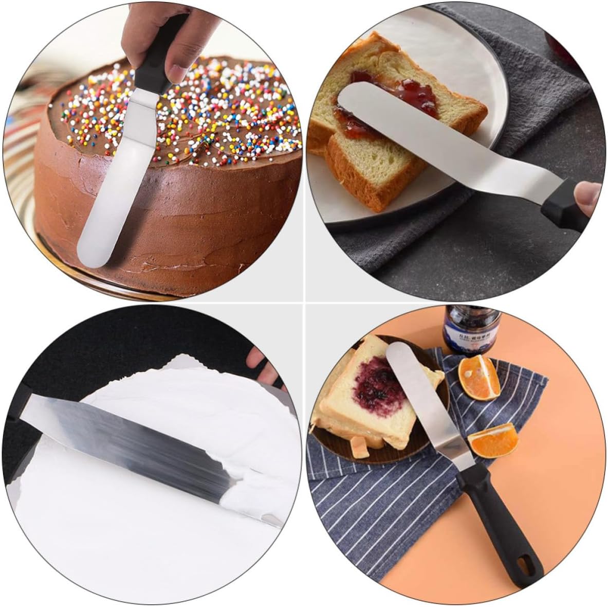 Cake Spatula Cream Scraper 2pcs Stainless Steel