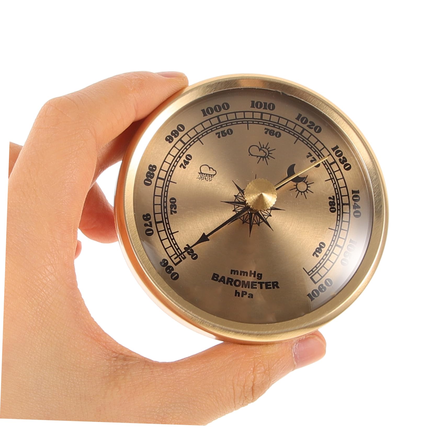 BESPORTBLE Barómetro Analógico Ajustable Con Esfera De Diseño De Punteros Medidor Presión Aire Doméstico Portátil Indicador Lluvia y Sol Para Uso Hogar y Exterior Herramienta Compact