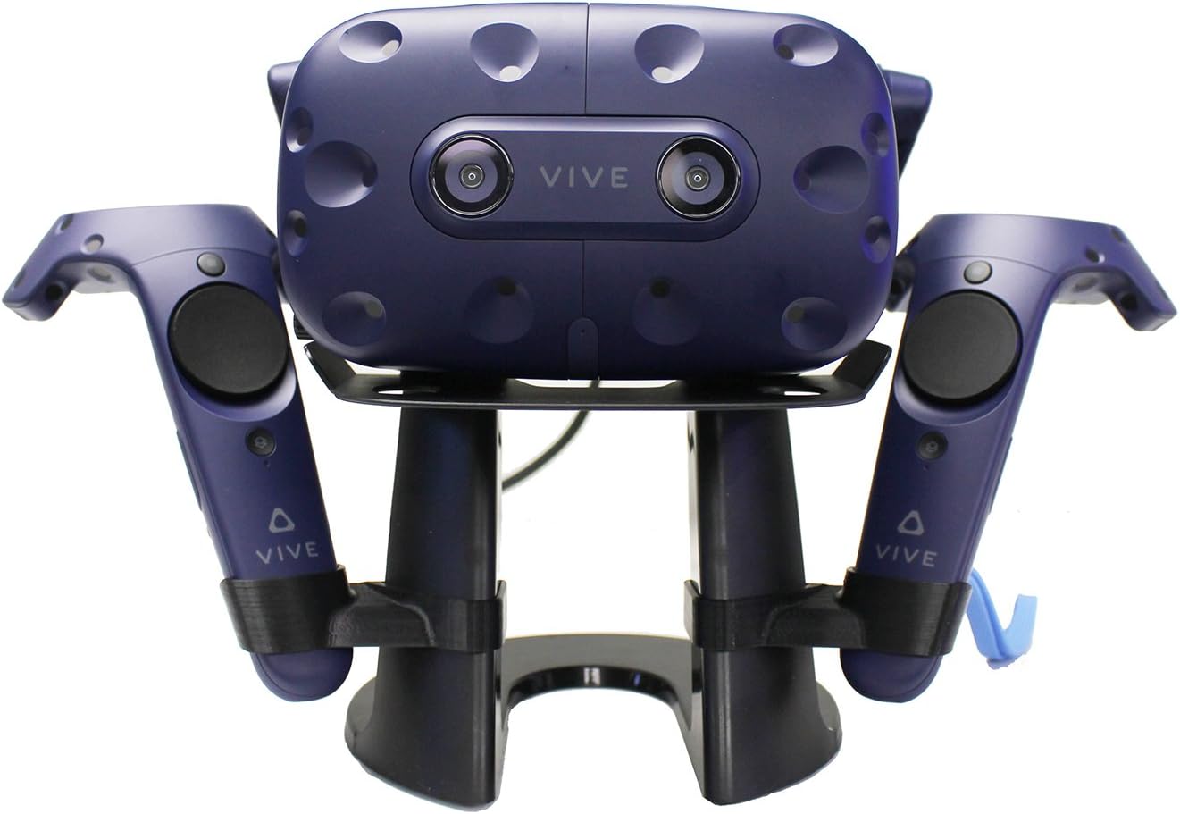 AMVR VR Stand,VR Headset Display Holder for HTC Vive Headset or HTC Vive Pro Headset and Controllers Black