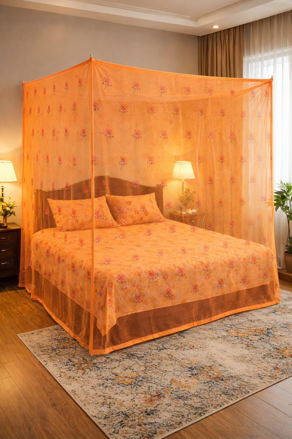 Polycotton Mosquito Net (Machhardani) for Double Bed (Blue, 6x7 ft) | Breathable, Lightweight & Portable | Easy Setup, Durable & Ideal for Home & Travel Mosquito Protection.-image-45