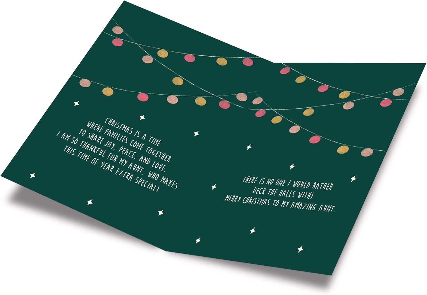 Prime Greetings Christmas Card For Aunt, Made in America, Eco-Friendly, Thick Card Stock with Premium Envelope 5in x 7.75in, Packaged in Protective Mailer - Image 2