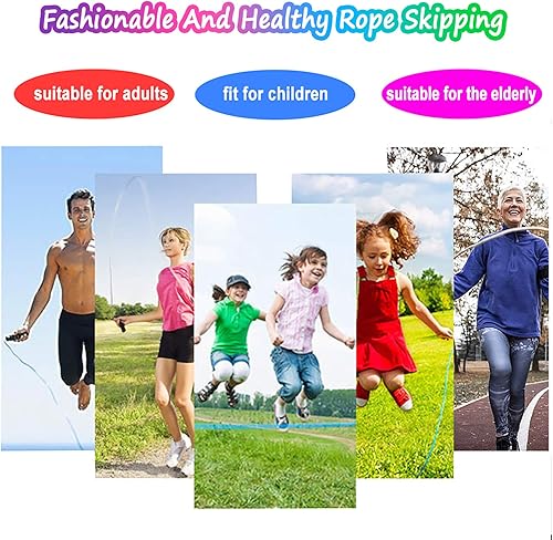 Miniatura 6 de Cuerda de saltar para niños, paquete de 4 cuerdas de salto de PVC suaves y duraderas para niños, niñas, estudiantes, deportes al aire libre,