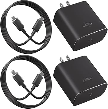 Super Fast Charger 45W USB C Android Phone Chargers,2Pack 3FT Charger Fast Charging Cord,Quick Type C Charger Wall Block Compatible with SamsungGalaxy S26 Ultra/S26+/S25+/S25/S24/S23/S22/S21/S20,Black