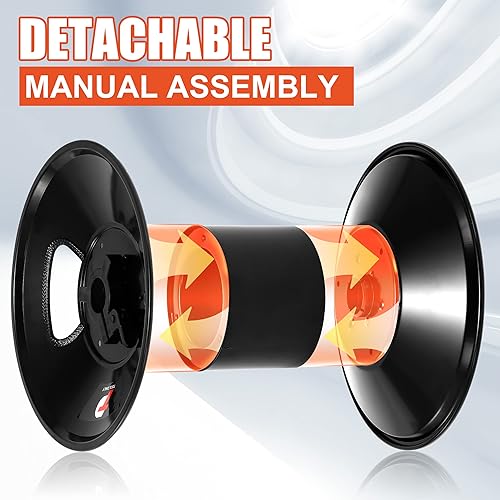 Miniatura 9 de Tool Daily Carrete de manguera para lavadora a presión, carrete de manguera de acero resistente de 100 pies para lavadora eléctrica