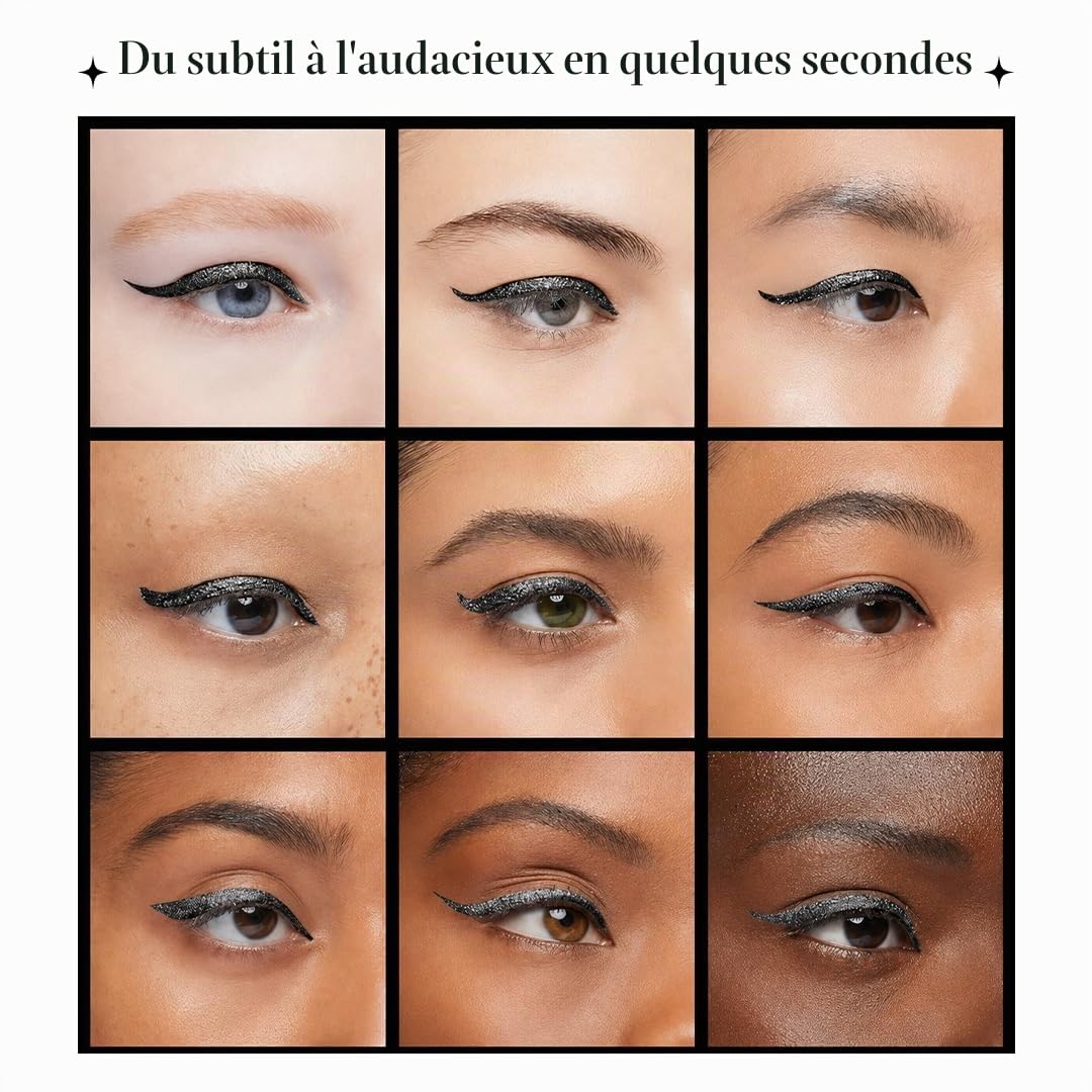 LA PURE Tampon eyeliner ailé imperméable – Stylo à doublure liquide longue durée, 2 stylos noirs, ailes de style empeigne, résistant aux taches et à la transpiration